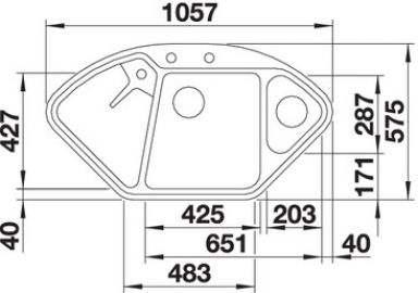 Blanco DELTA II 523657 темная скала