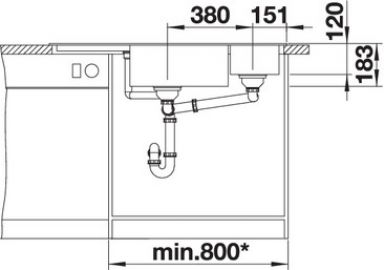 Blanco DELTA II 523657 темная скала