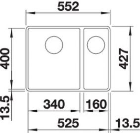 Blanco SUBLINE 340/160-F 523571 белый