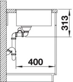 Blanco SUBLINE 340/160-F 523571 белый