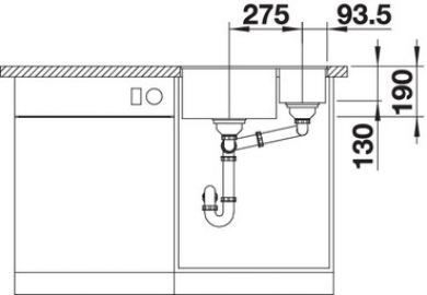 Blanco SUBLINE 340/160-F 523571 белый