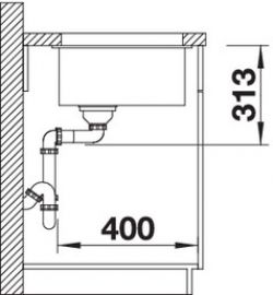 Blanco SUBLINE 400-U 523422 антрацит