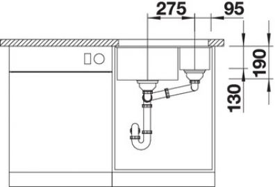 Blanco SUBLINE 340/160-U 523565 серый беж