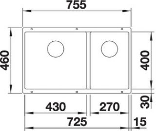 Blanco SUBLINE 430/270-U 523158 серый беж