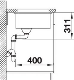 Blanco SUBLINE 375-U 523726 глянцевый белый