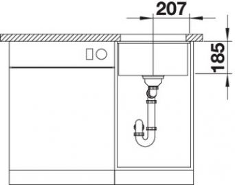 Blanco SUBLINE 375-U 523727 глянцевый магнолия