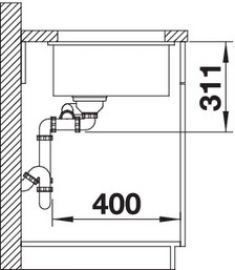 Blanco SUBLINE 350/150-U 523741 глянцевый белый