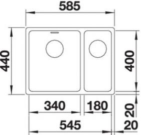 Blanco ANDANO 340/180-U 522977 нержавеющая сталь