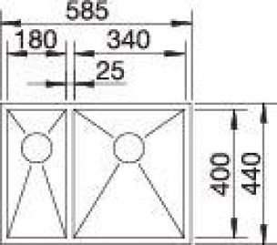 Blanco ZEROX 340/180-U 521613 нержавеющая сталь