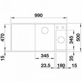 Blanco AXIA III 6 S-F 524670 темная скала