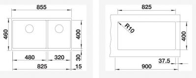 Blanco SUBLINE 480/320-U 527351 вулканический серый