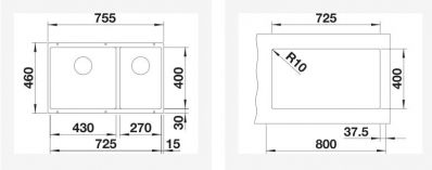 Blanco SUBLINE 430/270-U 527350 вулканический серый