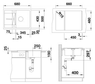 Blanco METRA 45 S Compact 527102 нежный белый