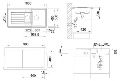 Blanco ZIA 6 S 527390 вулканический серый