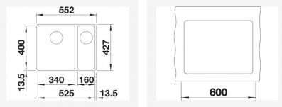 Blanco SUBLINE 340/160-F 527344 вулканический серый