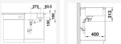 Blanco SUBLINE 340/160-F 527344 вулканический серый