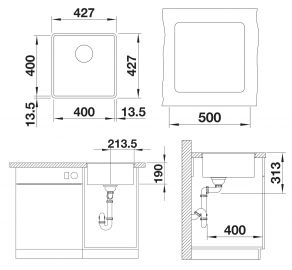 Blanco SUBLINE 400-F 527348 вулканический серый