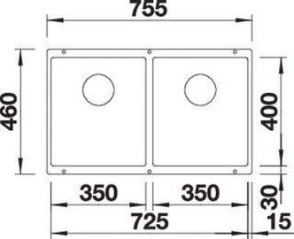 Blanco SUBLINE 350/350-U 527829 антрацит