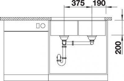 Blanco SUBLINE 350/350-U 527829 антрацит