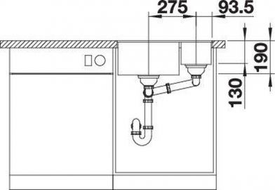 Blanco SUBLINE 340/160-U 527810 черный