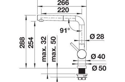 Blanco LINUS-S-F 527523 чёрный матовый